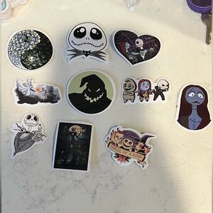 10 Nightmare Before Christmas Stickers Sally Jack Skellington Oogie Boogie